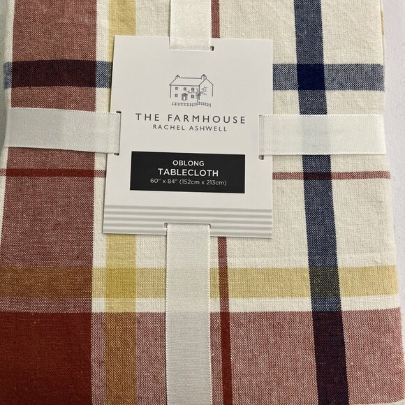 Rachel Ashwell The Farmhouse Tablecloth Multi Plaid Oblong 60x84 Country Cabin - Picture 3 of 8